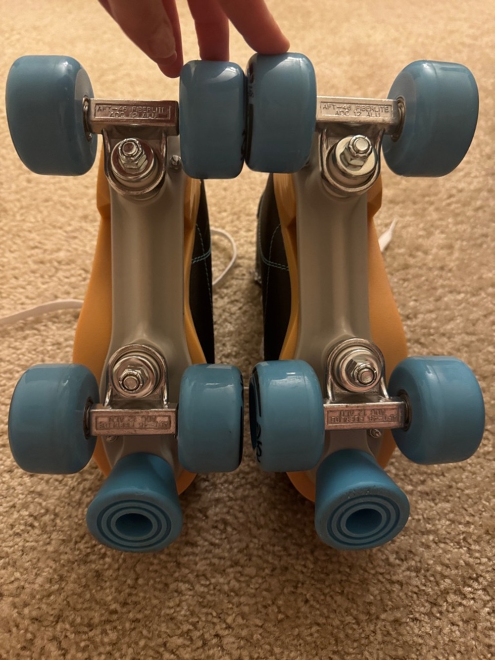 Candi Girl Black & Light Blue Quad Roller Skates 8 - Picture 4 of 5